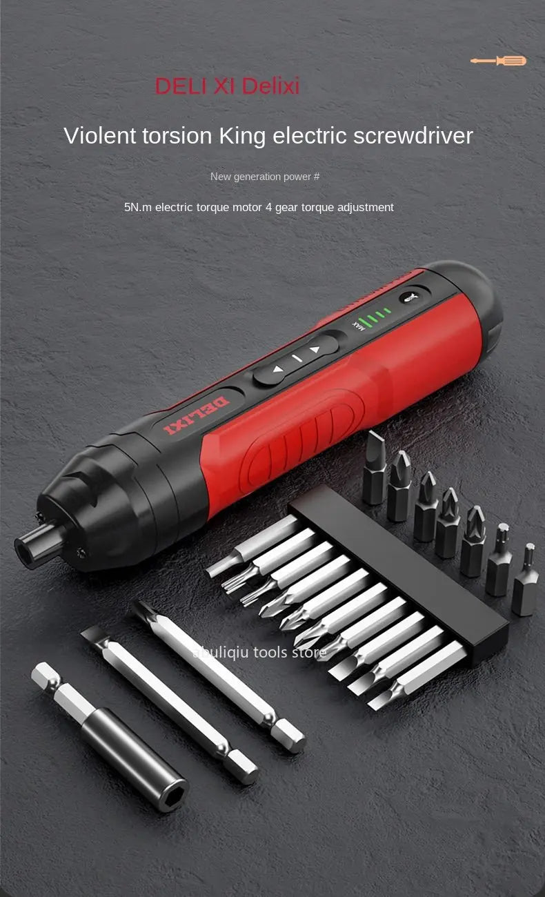 DELIXI Cordless Electric Screwdriver Set 3.6V Rechargeable Lithium Battery Screwdrivers Repair Power Tool S2 Steel Precision Bit