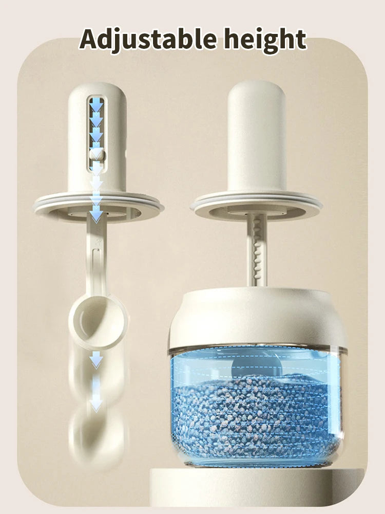 Glass Seasoning Jar with Telescopic Spoon: Moisture-Proof & Leak-Proof Kitchen Salt & Spice Storage Box with 2-in-1 Spoon Lid