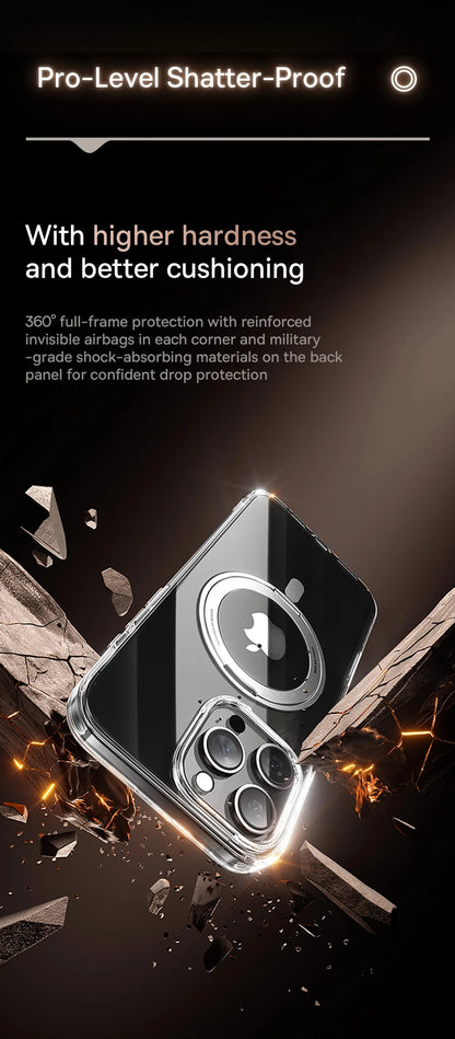 Baseus Stand Magnetic Case For iPhone 17 16 Pro Max 17 Air 360° Rotatable Bracket Wireless Charging For MagSafe Kickstand Case