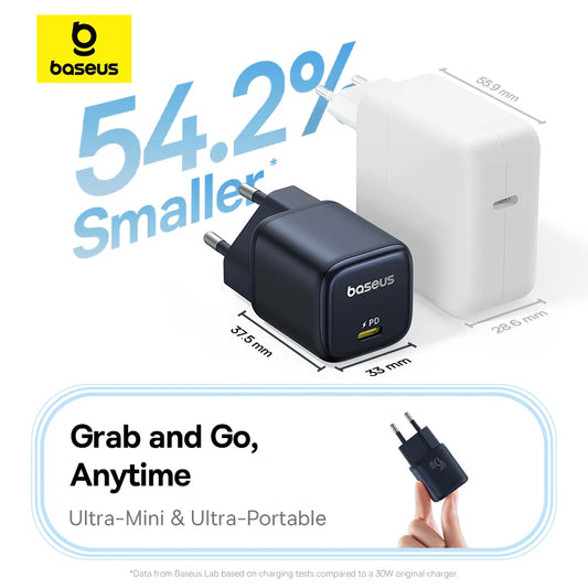 Baseus 45W PD Charger For iPhone 17 16 15 Pro Max Samsung Galaxy Fast Charger GaN Charger USB C Charger Portable Phone Charger