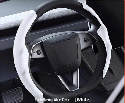Ultra-Slim Carbon Fiber & Alcantara Steering Wheel Cover for Tesla Model 3 (Highland) & Model Y: Non-Slip, Sweat-Proof & Custom Fit Interior Upgrade