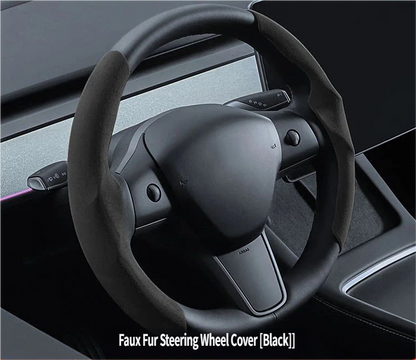 Ultra-Slim Carbon Fiber & Alcantara Steering Wheel Cover for Tesla Model 3 (Highland) & Model Y: Non-Slip, Sweat-Proof & Custom Fit Interior Upgrade