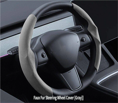 Ultra-Slim Carbon Fiber & Alcantara Steering Wheel Cover for Tesla Model 3 (Highland) & Model Y: Non-Slip, Sweat-Proof & Custom Fit Interior Upgrade