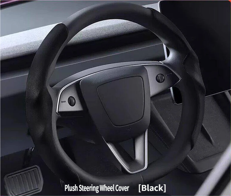 Ultra-Slim Carbon Fiber & Alcantara Steering Wheel Cover for Tesla Model 3 (Highland) & Model Y: Non-Slip, Sweat-Proof & Custom Fit Interior Upgrade