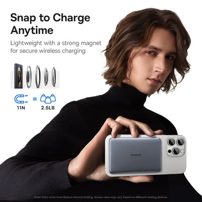 Baseus 5000mAh Magnetic Power Bank 15W Wireless 20W Wired Charging Thin Card-Sized Slim Portable Powerbank for iPhone Samsung