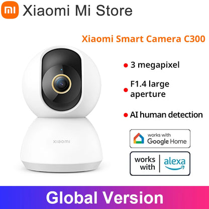 Global Version Xiaomi 360° Home Security Camera C300 Super Clear 2K Image F1.4 Large Aperture AI Human Detection Mi Camera