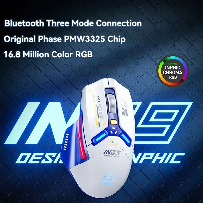 Tri-Mode Connection 10000DPI 2.4G Wireless Bluetooth Gaming Mouse PMW3325 RGB  Light For PC Gaming Laptop and MAC