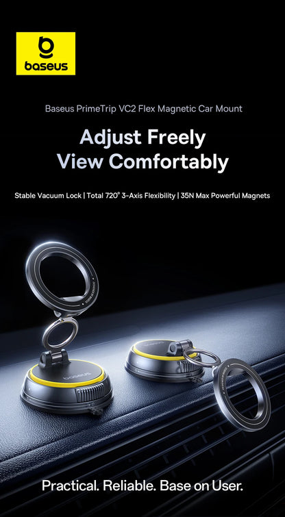 Baseus Magnetic Car Phone Holder Vacuum Suction Cup Stand 360° Rotation Мagnet Holder For iPhone Gym/Driving Vacuum Phone Stand