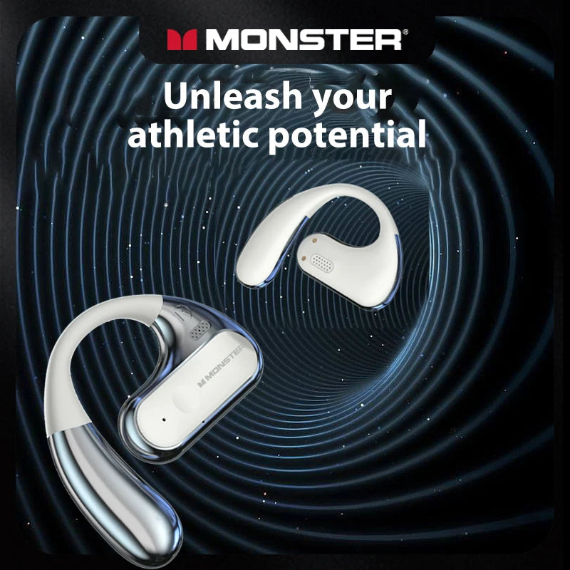 Monster Wireless Headphones MH22196 Stereo HD Call Open Bluetooth 5.4 Earphones Earbuds with Mic Waterproof