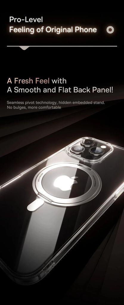 Baseus Stand Magnetic Case For iPhone 17 16 Pro Max 17 Air 360° Rotatable Bracket Wireless Charging For MagSafe Kickstand Case