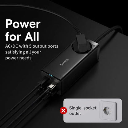 Baseus 100W GaN3 Pro Desktop Charger Power Strip Charging Station Fast Charger For iPhone 15 14 13 Pro Max Xiaomi Samsung Laptop ipad