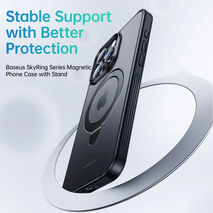 Baseus Magnetic Stand Case for iPhone 15 Pro 15 14 13 Pro Max Plus Case 180° Adjustable Kickstand Ring Magnetic Charging Case