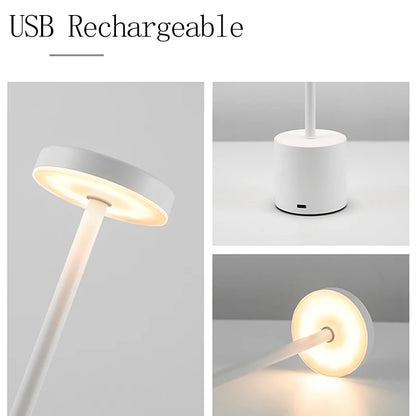 Rechargeable LED Desk Lamp Creative Touch Switch Dimmable Table Lamp 3 Color Temperatures Bedroom Office Restaurant Lamp