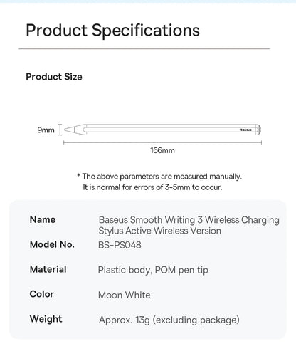 Baseus 3rd Gen Stylus Pen for iPad 2018-2022 Apple Pencil Bluetooth Magnetic Wireless Charging Tilt Sensitive Palm Rejection