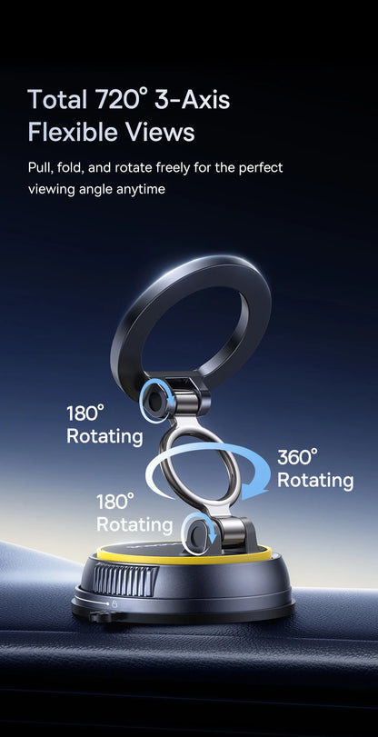 Baseus Magnetic Car Phone Holder Vacuum Suction Cup Stand 360° Rotation Мagnet Holder For iPhone Gym/Driving Vacuum Phone Stand