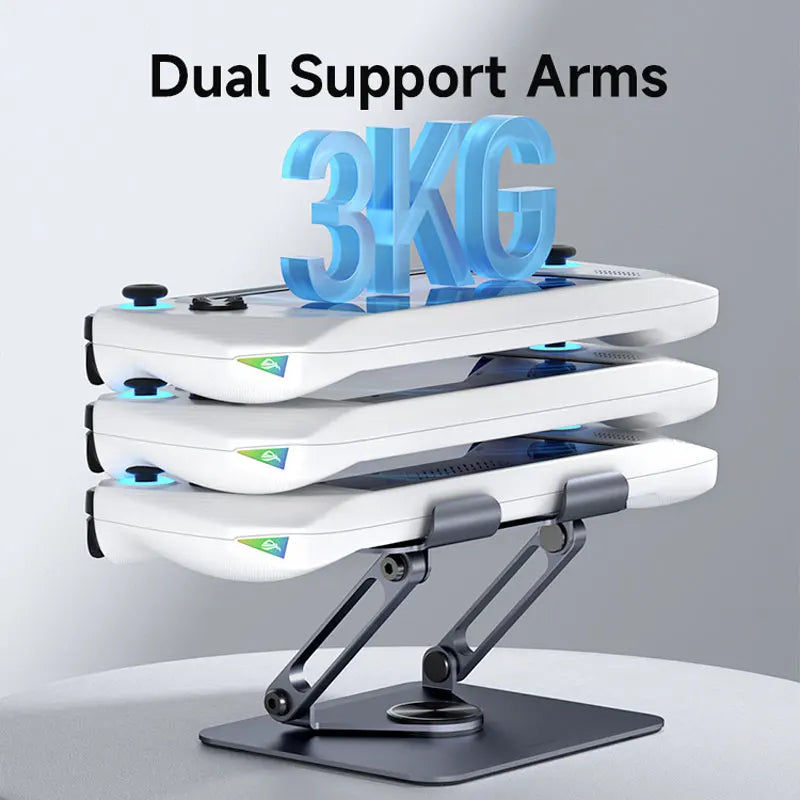 Hagibis 360° Rotating Tablet Stand Adjustable Tablet Holder Dual Rod Support Aluminum Foldable Cradle for iPad Pro Switch ROG