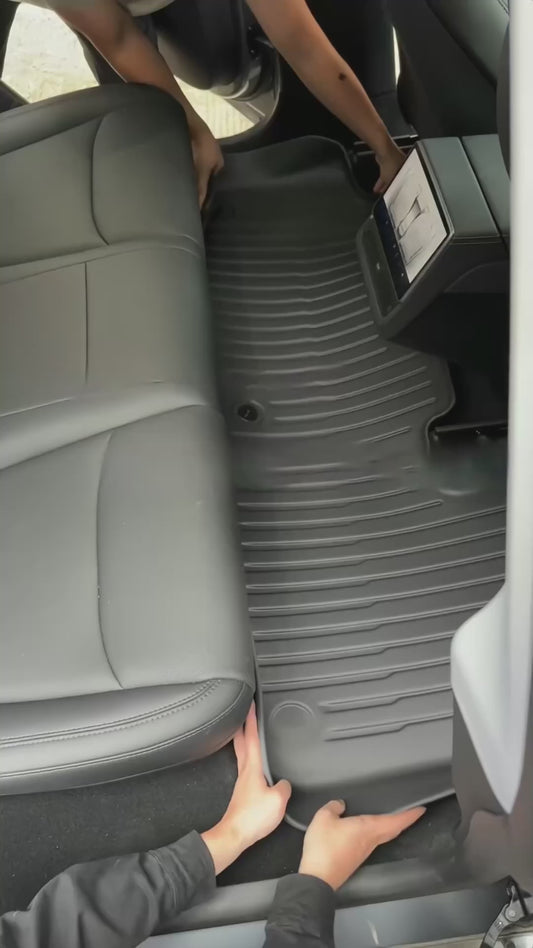 Premium TPE Floor Mats & Trunk Liner Set for 2025 Tesla Model Y (Juniper): All-Weather Custom Fit Waterproof Foot Pads & Luggage Mats