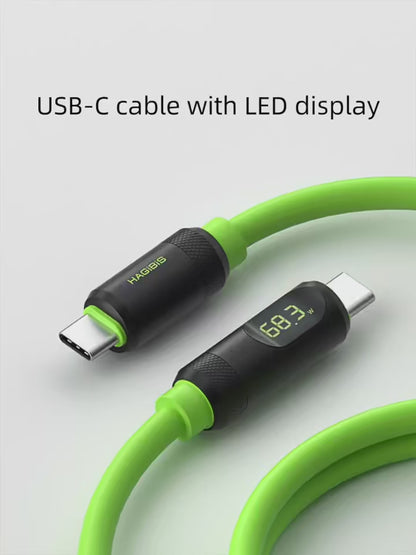 Hagibis USB C Fast Charger Cable With LED Display PD 240W 40Gbps Video Cord Compatible with Thunderbolt 4/3 For iPhone Laptop