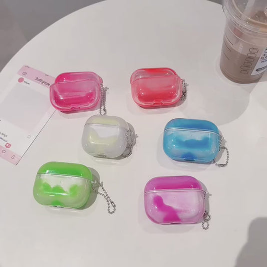 Luminous Shiny Quicksand Earphone Case Cover For AirPods Pro 4 3 2 1 Luxury Headphone Moving Sand Funda Protective Hard Bag