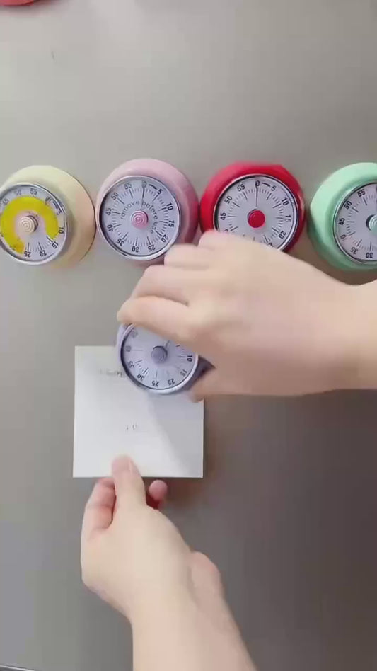 Visual Magnetic Kitchen Timer: 60-Minute Countdown Clock with Disappearing Red Disk - No Ticking, Loud Alarm for Cooking & Baking